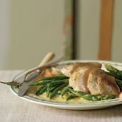 Orange-Balsamic Chicken with Asparagus, Green Beans and Polenta